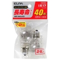 エルパ 40形・E17口金 電球形蛍光灯 クリア色 36Wミニクリプトン球タイプ 2個入り GKP-362LHC