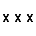 トラスコ中山 TRUSCO アルファベットステッカー 30×30 「X」 白地／黒文字 3枚 3枚粘着シール3030英字｢X｣ FC489GB-4388801