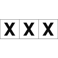 トラスコ中山 TRUSCO アルファベットステッカー 30×30 「X」 白地／黒文字 3枚 3枚粘着シール3030英字｢X｣ FC489GB-4388801