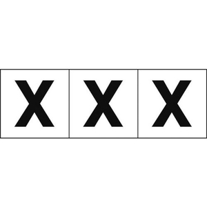 トラスコ中山 TRUSCO アルファベットステッカー 30×30 「X」 白地／黒文字 3枚 3枚粘着シール3030英字｢X｣ FC489GB-4388801-イメージ1