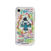 Dparks iPhone XR用ソフトクリアケース 落書き ブルー DS15234I61