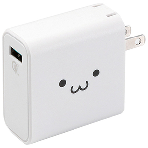 エレコム AC充電器(USBポート/QC3.0) ホワイトフェイス MPA-ACUQ01WF エレコム AC充電器(USBポート/QC3.0) ホワイトフェイス MPA-ACUQ01WF