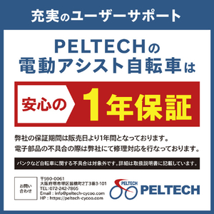 PELTECH ローステップ20型 電動アシスト自転車 内装3段変速 レッド TDN-209L-R-8AH-イメージ12
