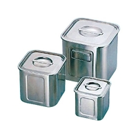 三宝産業 UK18-8 深型角キッチンポット 19.5cm (手付) FCK9580-007015009