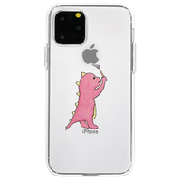 Dparks iPhone 11 Pro用ソフトクリアケース お絵かきザウルス/ピンク DS17235I58R