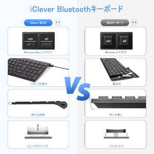 iClever Bluetoothキーボード IC-BK22 E03-2519J-11-イメージ12