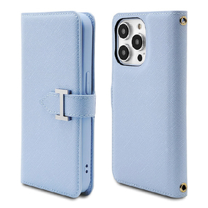 ラスタバナナ iPhone 14 Pro用サフィアーノ手帳型ケース FINO アクアブルー 7134IP261PBO-イメージ1