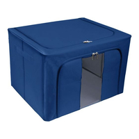 トレードワン 窓付きマルチ収納ボックス ネイビー Lサイズ FC891SR-90085