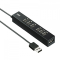 サンワサプライ USB2．0ハブ(7ポート) ブラック USB-2H701BKN