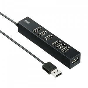 サンワサプライ USB2．0ハブ(7ポート) ブラック USB-2H701BKN-イメージ1
