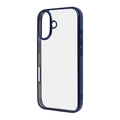 レイアウト iPhone 16用Like standard 衝撃吸収 バンパー メタリック ハイブリッドケース ブルー RT-P46CC16/AM