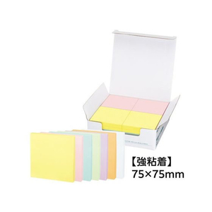 コクヨ 強粘着ふせん〈K2〉 75×75 7色ミックス パステル20冊 F028609-K2ﾒ-KP7575X20-イメージ3