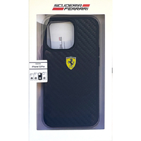 エアージェイ iPhone 13 Pro用リアルカーボン 背面ケース FERRARI ブラック FEHCP13LFCABK
