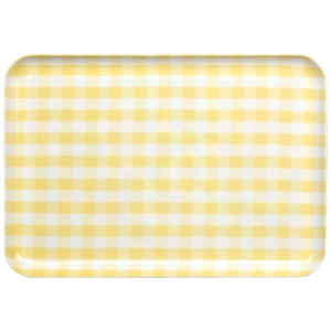 橋本達之助工芸 STトレーM角 ミルキーチェック イエロー 1枚入 FCN5859-イメージ1