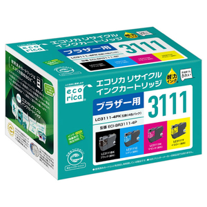 エコリカ リサイクルインクカートリッジ 4色パック ECI-BR3111-4P エコリカ リサイクルインクカートリッジ 4色パック ECI-BR3111-4P