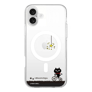 abbi FRIENDS iPhone 16 Plus用ネコマンジュウMagSafe対応クリアケース サイクリング ABF27238I16PL-イメージ1