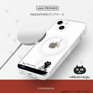 abbi FRIENDS iPhone 16 Plus用ネコマンジュウMagSafe対応クリアケース サイクリング ABF27238I16PL-イメージ2