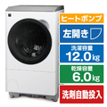 シャープ 【左開き】12kgドラム式洗濯乾燥機 マットホワイト ES-12P1-WL