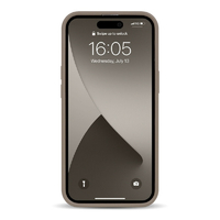 エム・ディー・シー iPhone 16用new balance [カード収納付き背面ケース/スタンプロゴスエード] グレージュ MD-75538-2