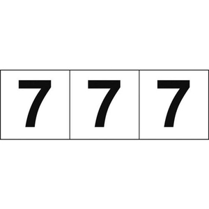 トラスコ中山 TRUSCO 数字ステッカー 30×30 「7」 白／黒文字 3枚入 3枚粘着シール3030数字｢7｣ FC265FZ-4388267-イメージ1