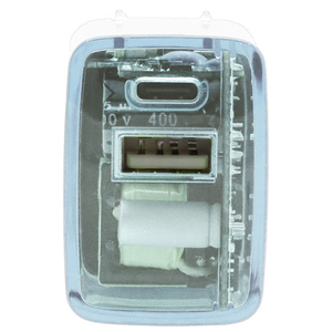 インプリンク PD20W対応 Type-C1ポート/USB1ポート クリアAC充電器 クリア IMAC1CU20CL-イメージ2