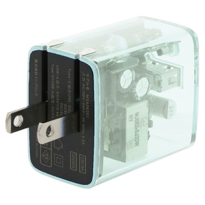 インプリンク PD20W対応 Type-C1ポート/USB1ポート クリアAC充電器 クリア IMAC1CU20CL-イメージ3