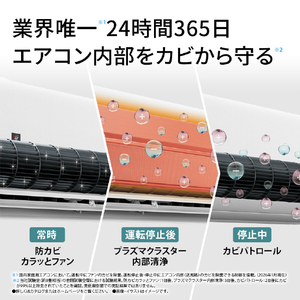 シャープ 「工事代金別」 20畳 フィルター自動清掃 省エネハイパワーエアコン e angle select プラズマクラスターエアコン Rシリーズ AY-63RLE6S-イメージ13