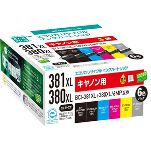 エコリカ エコリカ ECI-C381XL-6Pリサイクルインクカートリッジ 6色パック FCU4301-ECI-C381XL-6P-イメージ1
