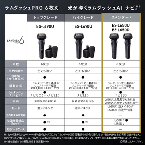 パナソニック 6枚刃シェーバー ラムダッシュ クラフトブラック ES-L650D-K-イメージ3