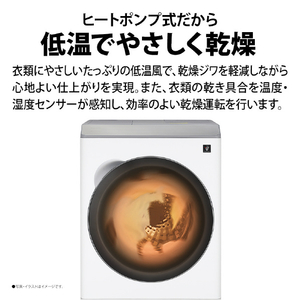 シャープ 【右開き】12kgドラム式洗濯乾燥機 マットホワイト ES-12P1-WR-イメージ9