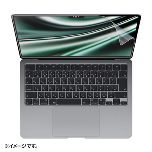 サンワサプライ MacBook Air 2022 M2 13インチ用液晶保護反射防止フィルム LCD-MBAM2-イメージ2