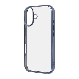レイアウト iPhone 16用Like standard 衝撃吸収 バンパー メタリック ハイブリッドケース ライトブルー RT-P46CC16/LAM-イメージ1
