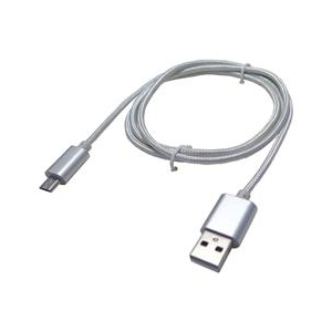 タイムリー 世界最強microUSBケーブル(100cm) MESH MONSTER シルバー MESHMONSTER10MS-イメージ1