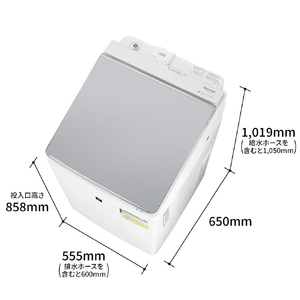 シャープ 11．0kgインバーター洗濯乾燥機 シルバー系 ES-PW11K-S-イメージ2