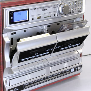 クマザキエイム CD録音が出来るレコードプレーヤー ローズウッド×シルバー×ブラック CRC1022-イメージ4
