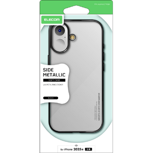 エレコム iPhone17用ソフトケース サイドメタリック メタルステッカー付 ブラック PM-A25AUCTMBK エレコム iPhone17用ソフトケース サイドメタリック メタルステッカー付 ブラック PM-A25AUCTMBK