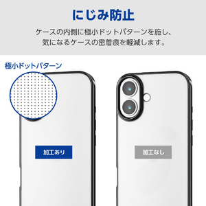 エレコム iPhone17用ソフトケース サイドメタリック メタルステッカー付 ブラック PM-A25AUCTMBK-イメージ5