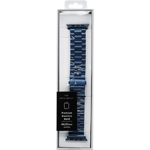 藤本電業 Apple Watch 45mm/44mm/42mm用プレミアムステンレスバンド ブルー WAB-01BL44-イメージ2