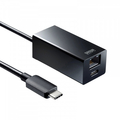 サンワサプライ USB Type-Cハブ付き ギガビットLANアダプタ ブラック USB-3TCH32BK
