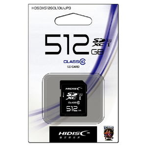 HI DISC 超高速SDXCカード (Class10 UHS-I対応・512GB) HDSDX512GCL10UIJP3 HI DISC 超高速SDXCカード (Class10 UHS-I対応・512GB) HDSDX512GCL10UIJP3