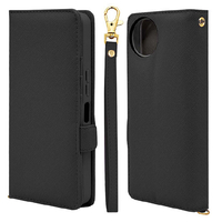 ラスタバナナ AQUOS wish4(SH-52E/A402SH)用手帳型ケース+ハンドストラップ ブラック 8012AW4BHSBK