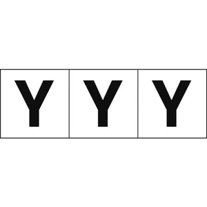 トラスコ中山 TRUSCO アルファベットステッカー 30×30 「Y」 白地／黒文字 3枚 3枚粘着シール3030英字｢Y｣ FC491GB-4388828-イメージ1