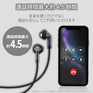 エレコム Bluetooth ワイヤレスヘッドフォン/FAST MUSIC ブラック LBT-F10IXBK-イメージ7