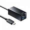 サンワサプライ USB Type-Cハブ付き ギガビットLANアダプタ ブラック USB-3TCH33BK