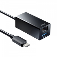 サンワサプライ USB Type-Cハブ付き ギガビットLANアダプタ ブラック USB-3TCH33BK