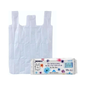 ジャパックス レジ袋 32折りコンパクト 30L 手付 白半透明 50枚 F383559-HCP-30-イメージ4