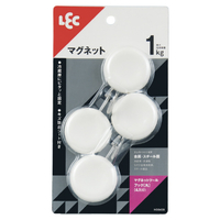 レック マグネットツールフック(丸) 耐荷重1kg 4個入 ﾏｸﾞﾈﾂﾄﾂ-ﾙﾌﾂｸ(ﾏﾙ)4ｲﾘ