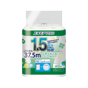カミ商事 エルモアピコ1.5倍巻 ダブル37.5m 8ロール FCF285U-イメージ1