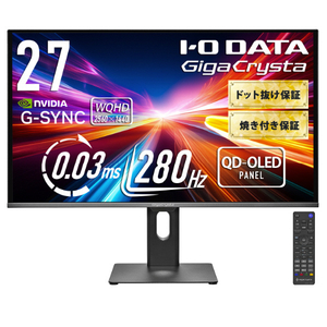 I・Oデータ QD-OLED(有機EL)採用 280Hz&WQHD対応27型ゲーミングモニター GigaCrysta ブラック LCD-GDQ271UEL-イメージ1