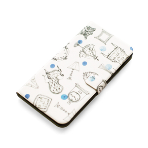 Happymori iPhone8/7用French Cafe Diary ブルー HM8242I7-イメージ4